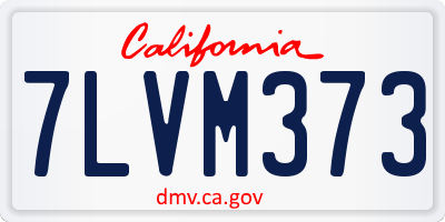 CA license plate 7LVM373