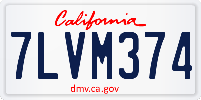 CA license plate 7LVM374