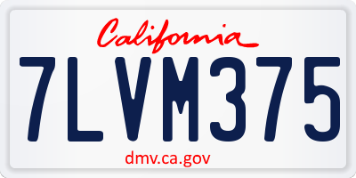 CA license plate 7LVM375