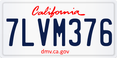 CA license plate 7LVM376