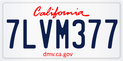 CA license plate 7LVM377