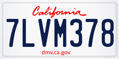 CA license plate 7LVM378
