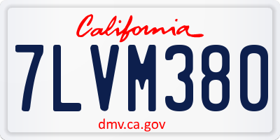 CA license plate 7LVM380