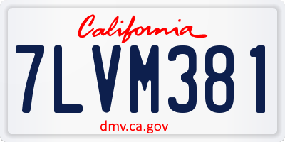 CA license plate 7LVM381