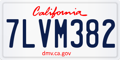 CA license plate 7LVM382