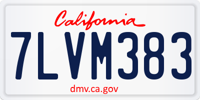 CA license plate 7LVM383