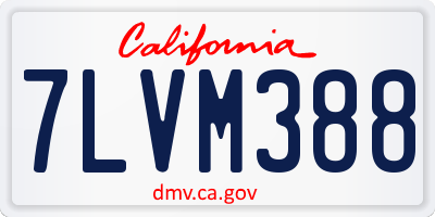 CA license plate 7LVM388