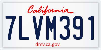 CA license plate 7LVM391