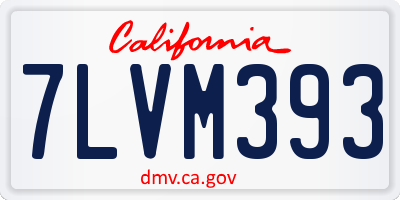 CA license plate 7LVM393