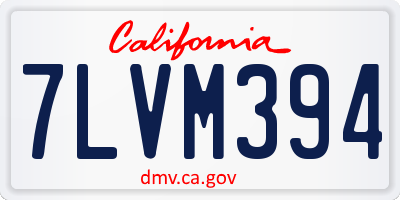 CA license plate 7LVM394