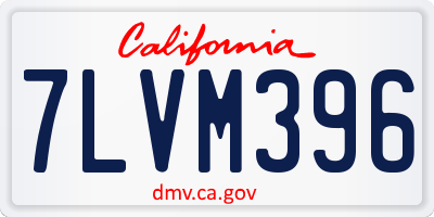 CA license plate 7LVM396