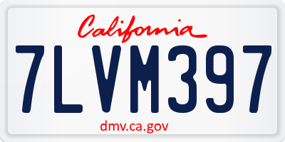 CA license plate 7LVM397