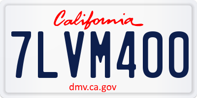 CA license plate 7LVM400