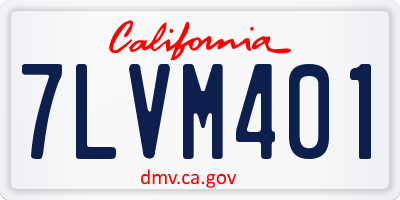 CA license plate 7LVM401