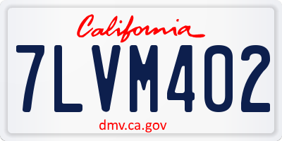 CA license plate 7LVM402