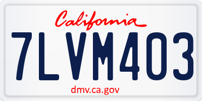 CA license plate 7LVM403