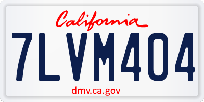 CA license plate 7LVM404