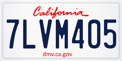CA license plate 7LVM405