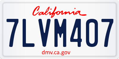 CA license plate 7LVM407