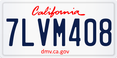 CA license plate 7LVM408