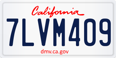 CA license plate 7LVM409