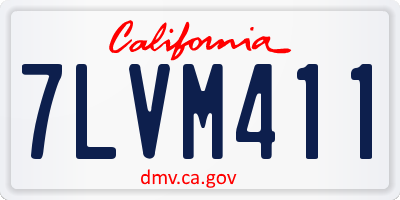 CA license plate 7LVM411