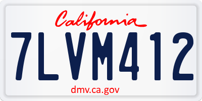 CA license plate 7LVM412
