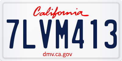 CA license plate 7LVM413
