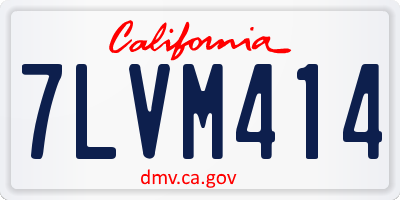 CA license plate 7LVM414