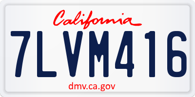 CA license plate 7LVM416