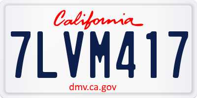 CA license plate 7LVM417