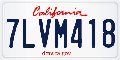 CA license plate 7LVM418