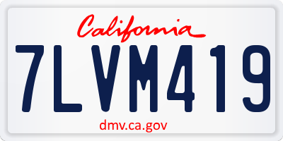 CA license plate 7LVM419