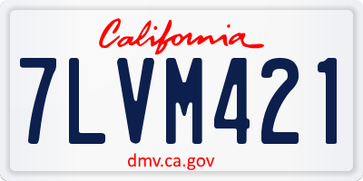 CA license plate 7LVM421