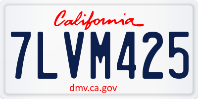 CA license plate 7LVM425