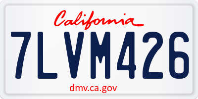 CA license plate 7LVM426