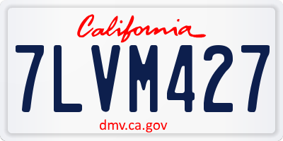 CA license plate 7LVM427
