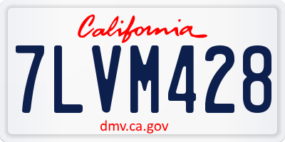 CA license plate 7LVM428