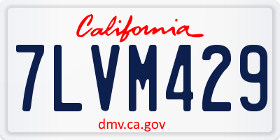CA license plate 7LVM429