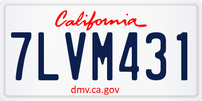 CA license plate 7LVM431