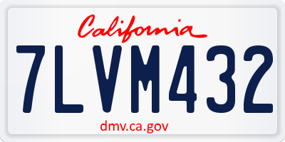 CA license plate 7LVM432