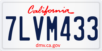 CA license plate 7LVM433
