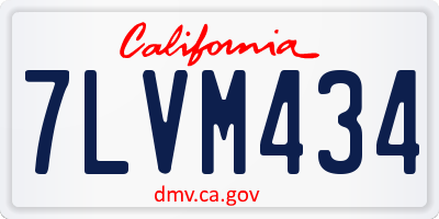 CA license plate 7LVM434