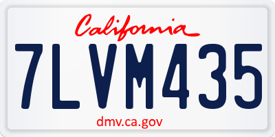 CA license plate 7LVM435