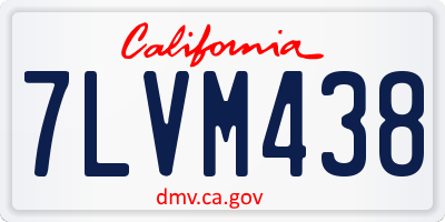 CA license plate 7LVM438