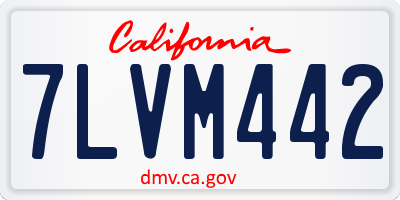 CA license plate 7LVM442