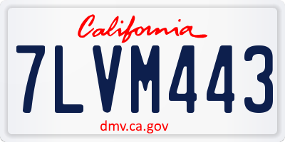CA license plate 7LVM443