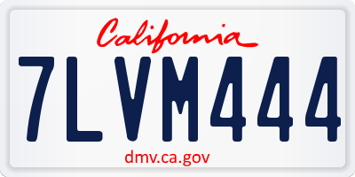 CA license plate 7LVM444