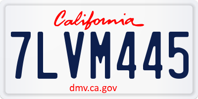 CA license plate 7LVM445