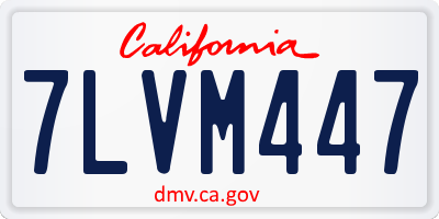 CA license plate 7LVM447